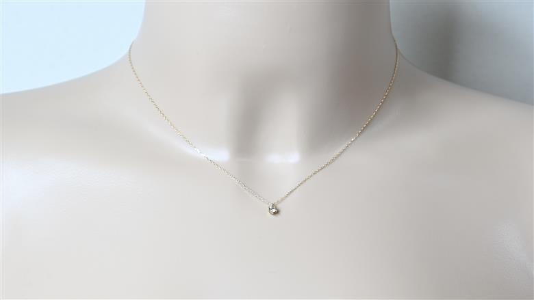 K18イエローゴールド　天然ダイヤモンド0.10ｃｔ　爪留めネックレス FNP-2 250-002
