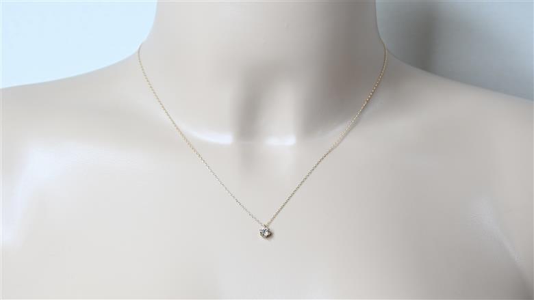 K18イエローゴールド　ダイヤ0.30ct　爪留め　ネックレス FNP-5 250-005