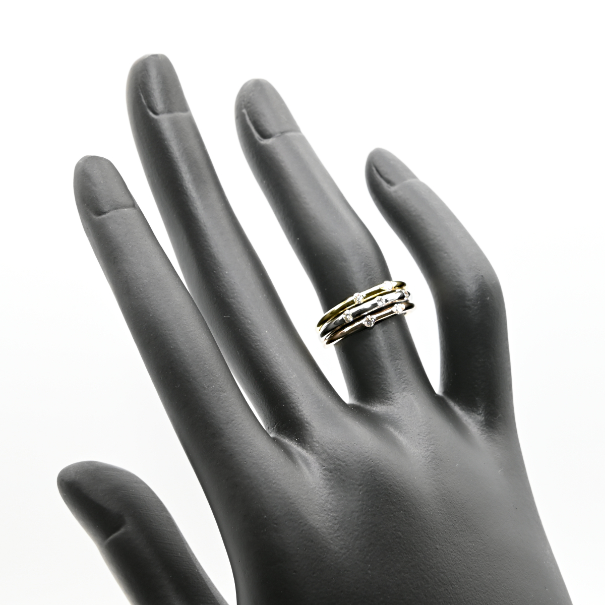 K18/PT　スリーカラーダイヤリング0.20CT　R3980DI-C 188-048