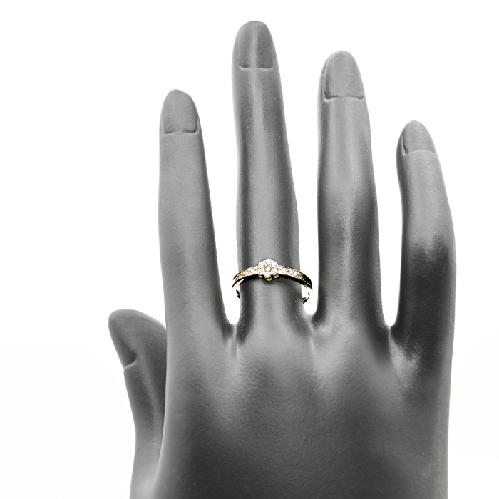 K18 セブンフラワーダイヤモンドリング 0.20CT R3973DI-Y 188-058