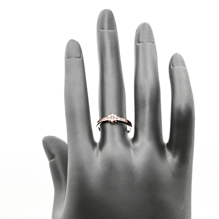 K18PG セブンフラワーダイヤモンドリング 0.20CT R3973DI-R 188-059