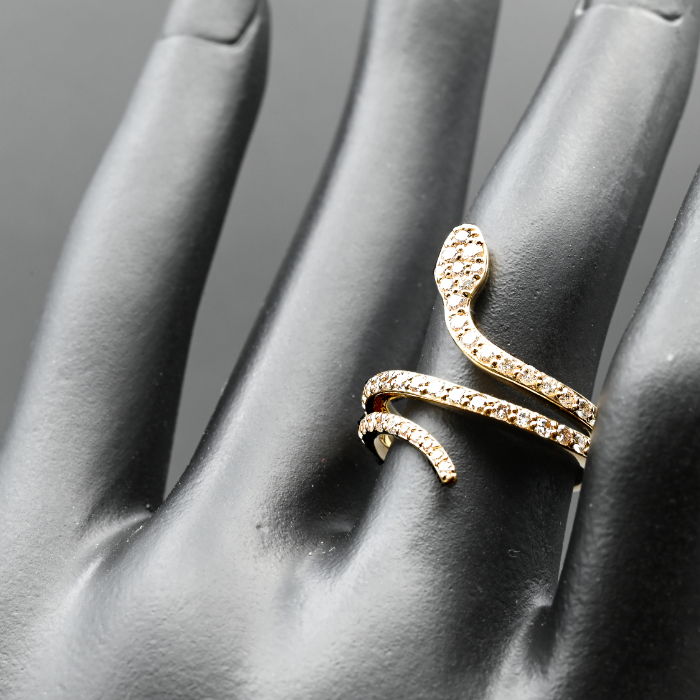 K18 スネークラインダイヤリング　0.7CT　R3948DI-Y 188-077