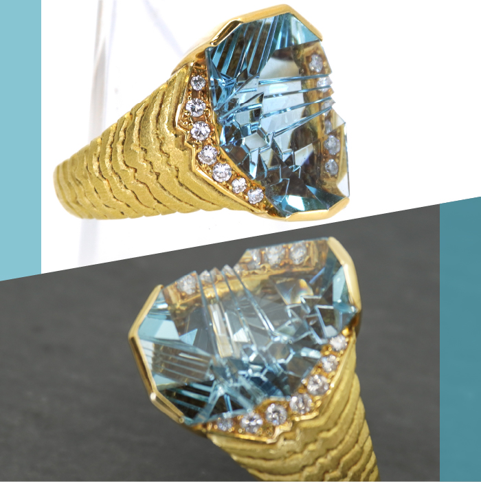 K18イエローゴールド アクアマリン ムーンシュタイナー リング（1点のみ） 管理番号510656 218-104|K18 イエローゴールド アクアマリン リングK18 イエローゴールド アクアマリン リングK18 イエローゴールド アクアマリン リングK18 イエローゴールド アクアマリン リングK18 イエローゴールド アクアマリン リング|