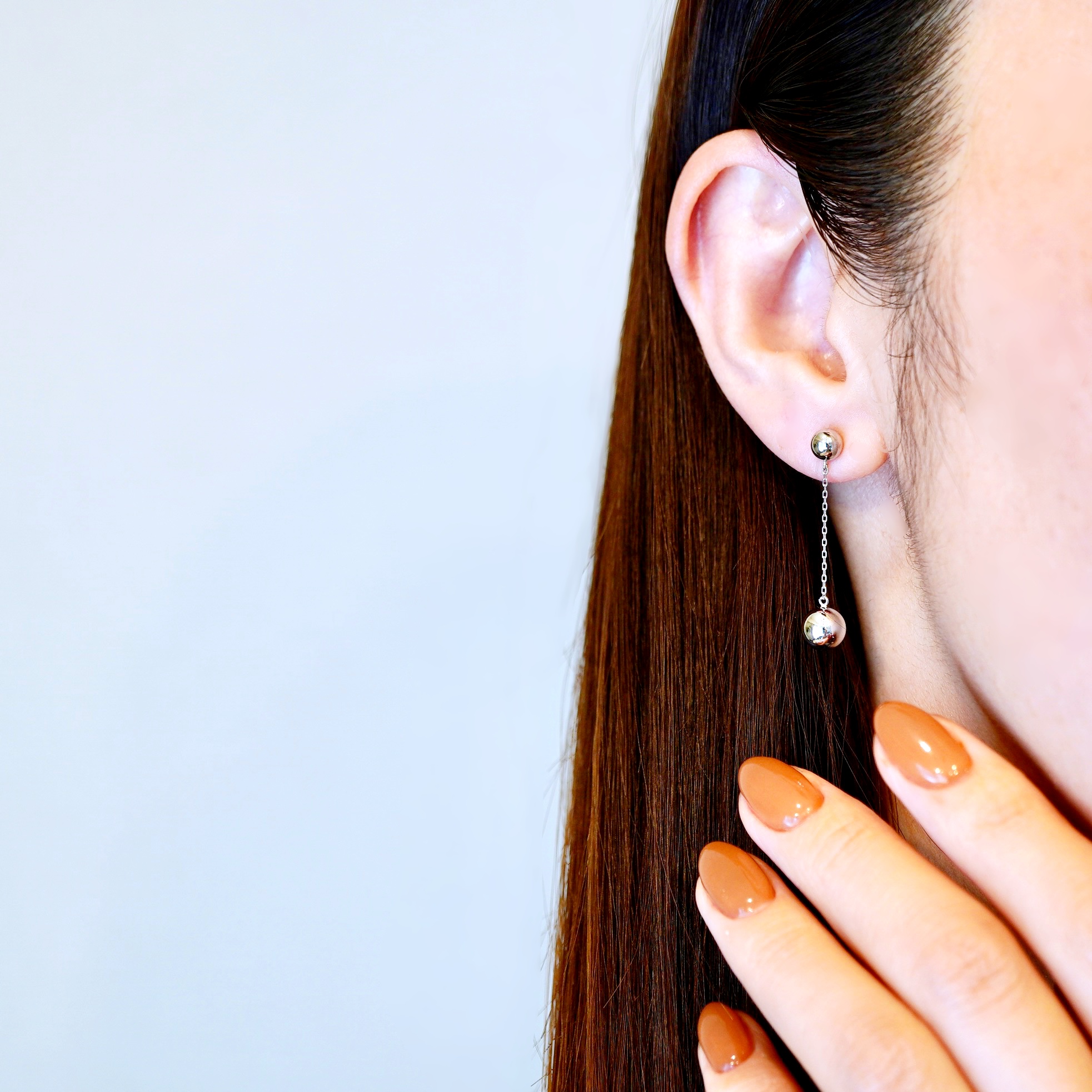 Pt900 プラチナ 地金 ボール チェーン ピアス  保証書付 M912-1 242-025-a