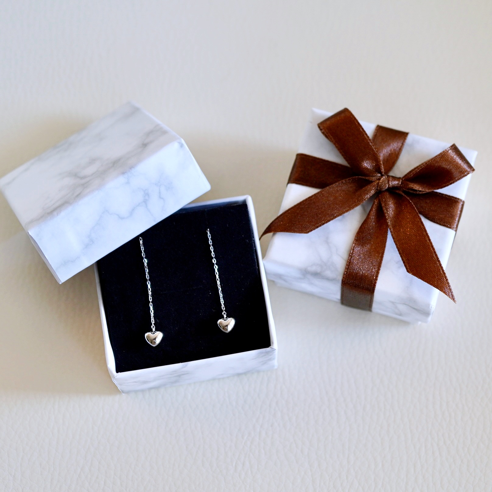 K18WG(18金) ホワイトゴールド 地金 ハート チェーン ピアス シンプル  保証書付 KO-0066 242-026-b