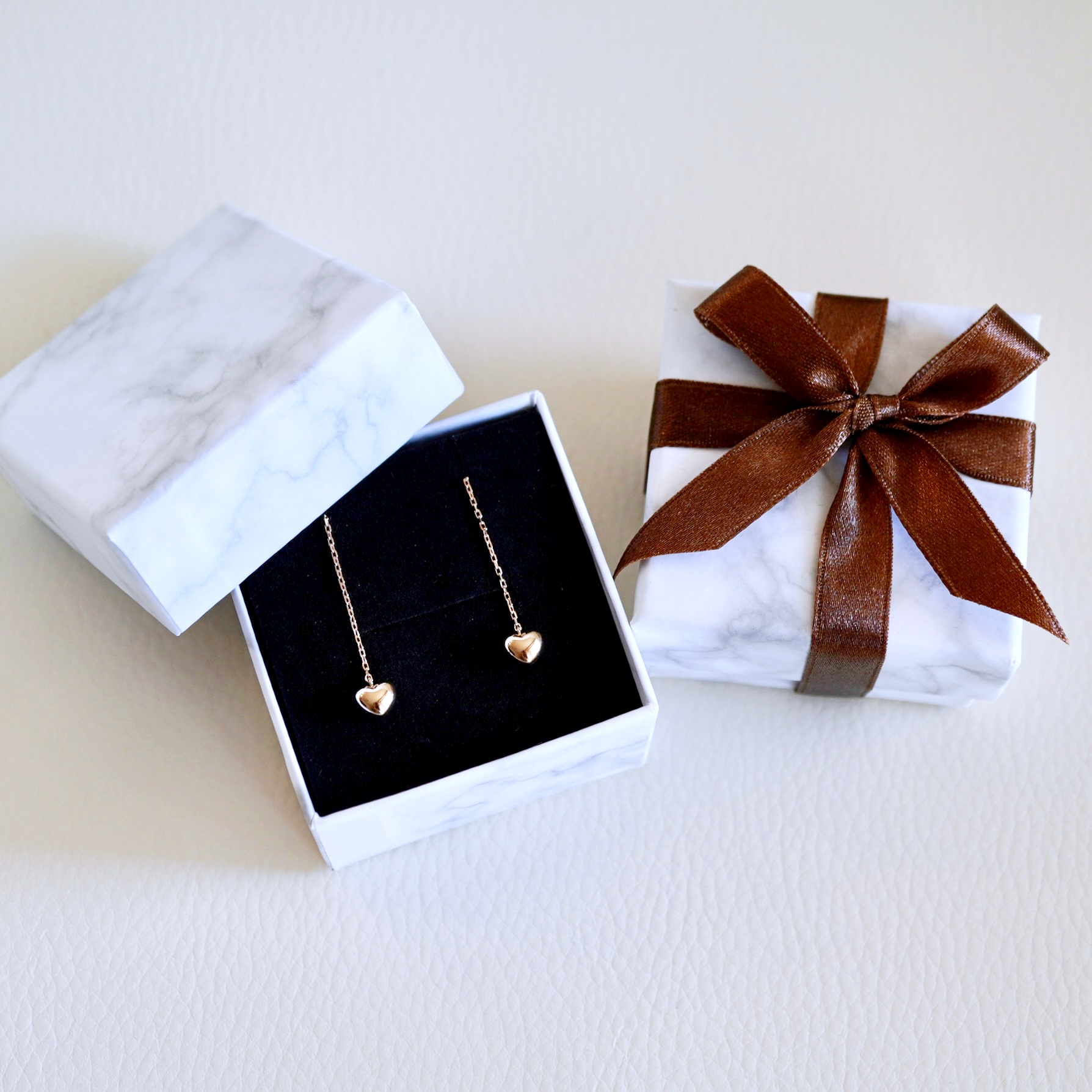 K18PG(18金) ローズゴールド 地金 ハート チェーン ピアス シンプル  保証書付 KO-0066 242-026-c