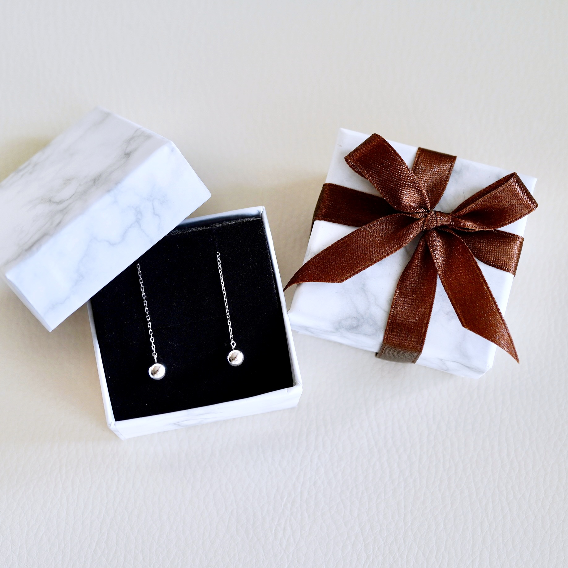 K18WG(18金) ホワイトゴールド 地金 ボール チェーン ピアス シンプル  保証書付 KO-0073 242-033-b