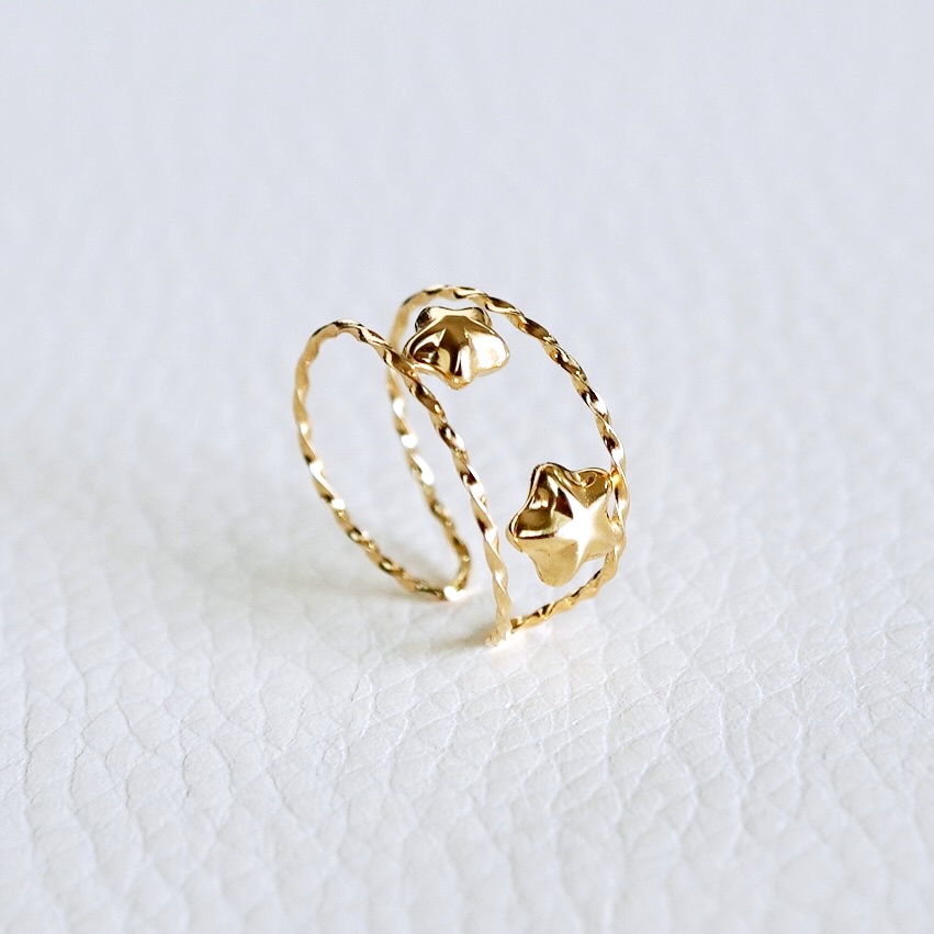 K18(18金) イエローゴールド  地金 星 イヤーカフ 保証書付 M1252 242-046