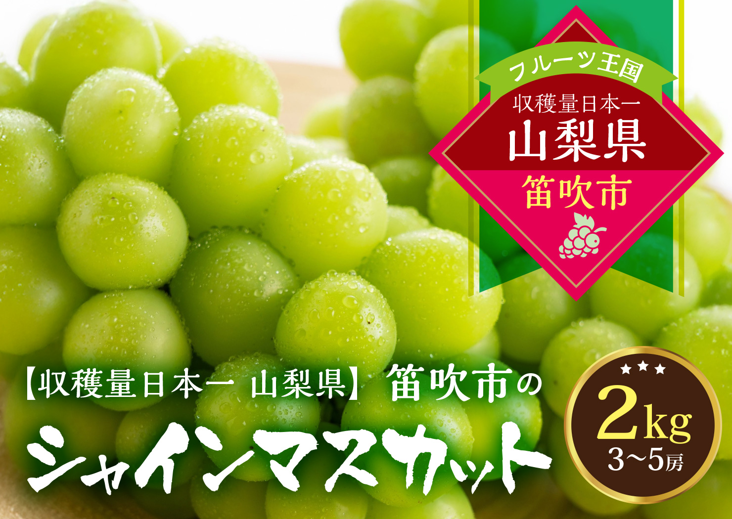 【2026年発送★先行予約】葡萄の一大産地！笛吹市産シャインマスカット2kg 167-012