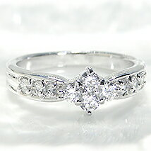 指輪 天然 ダイヤモンド 0.50ct 10石 SIクラス フラワー【pt950】r-137（KRP）O48-1411