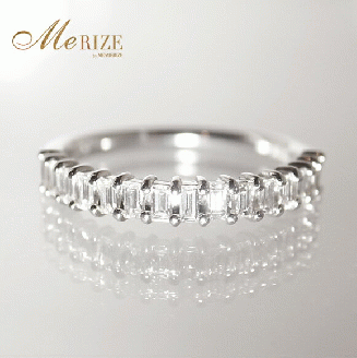 指輪 天然 ダイヤモンド 0.3ct ハーフ エタニティ SIクラス C_cileセシル【K18WG】r-164（KRP）M94-1413