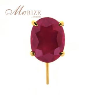 イヤリング 天然 ルビー 3.0ct ペア ゴールド オーバルカット【K18YG】P-134（KRP）G6-1411