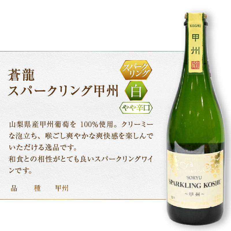 スパークリングワイン　甲州・蒼龍コンチェルトロゼ２本セット（MG）B2-668