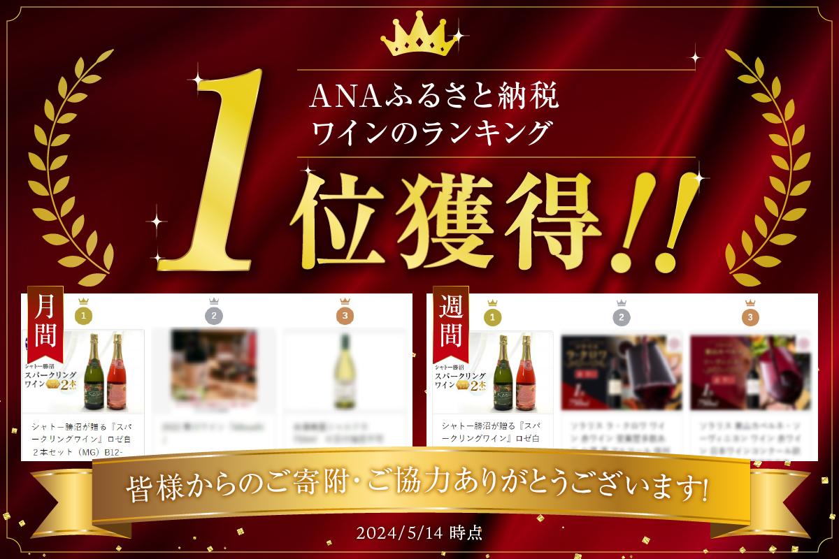 シャトー勝沼が贈る『スパークリングワイン』ロゼ白２本セット（MG）B12-654