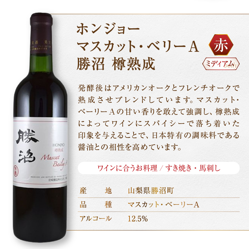 甲州市産品種別赤ワイン飲み比べ3本セット（MG）C4-650