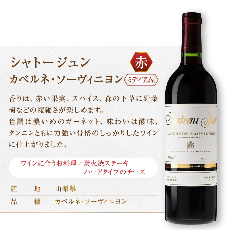 シャトージュン 3品種飲み比べセット【CABERNET SAUVIGNON・SAUVIGNON BLANC・SEMILLON】（MG）E-669