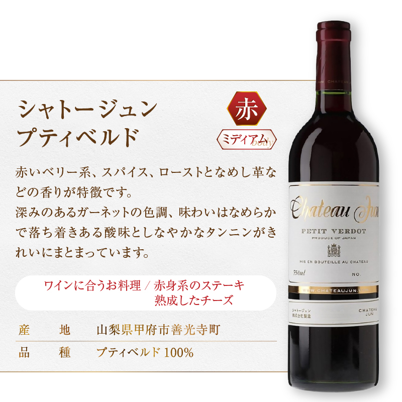 シャトージュン 2品種飲み比べセット【PETIT VERDOT・SAUVIGNON BLANC】（MG）C5-673