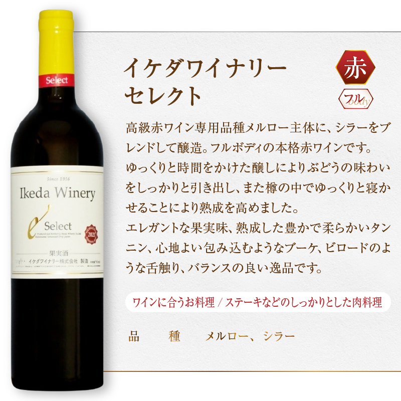 イケダワイナリー 2本セット【セレクト赤 / ヴァン・ロゼ】（MG）B15-747