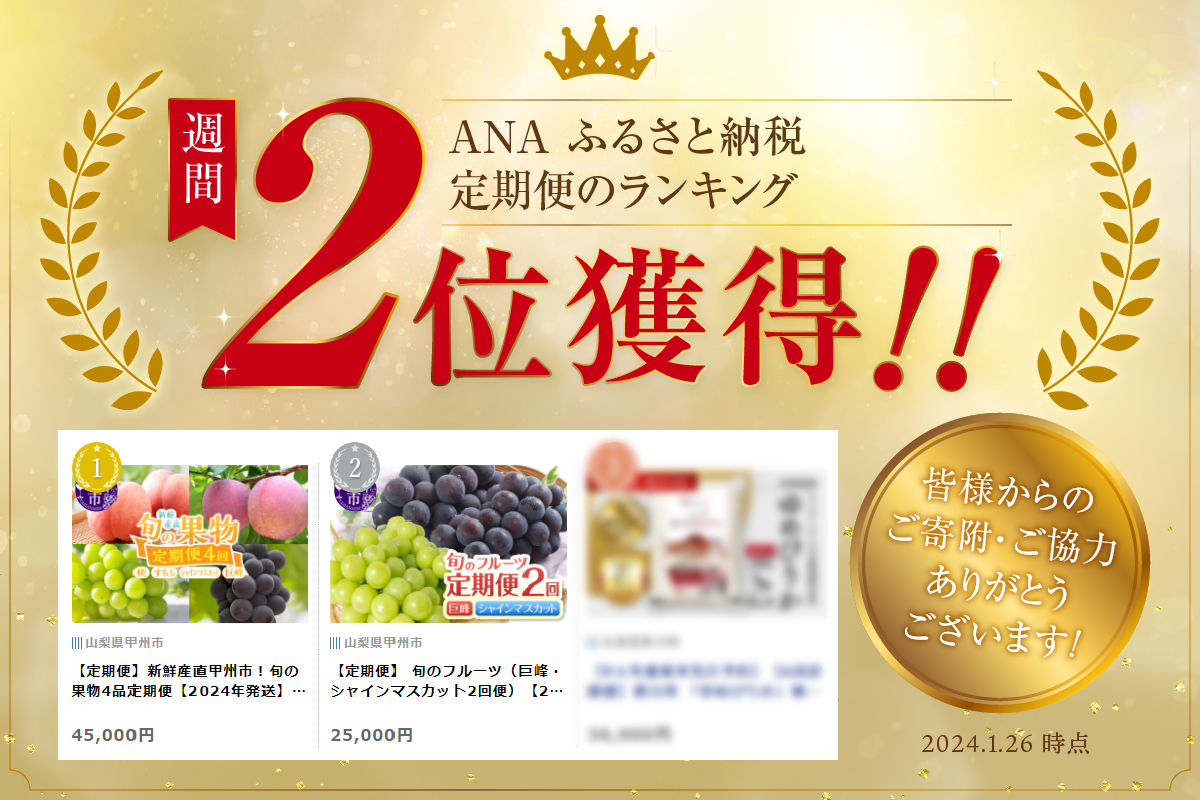 【定期便】旬のフルーツ2回定期便（巨峰・シャインマスカット）【2025年発送】（HK）C1-441