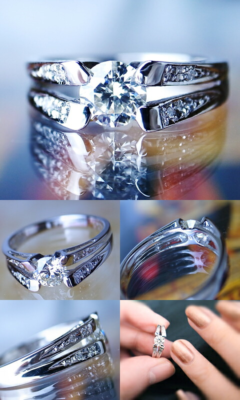 指輪 天然ダイヤ 0.54ct【プラチナ950】r-58（KRP）P63-1410