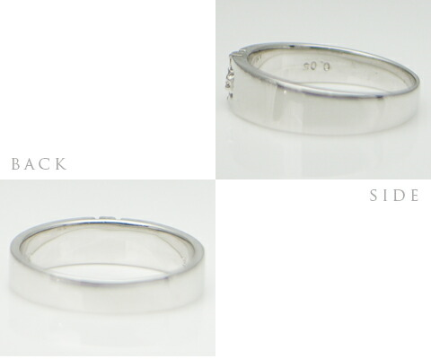 指輪 天然 ダイヤモンド 0.05ct 小指 十字架【K18ホワイトゴールド】r-08（KRP）G6-1410