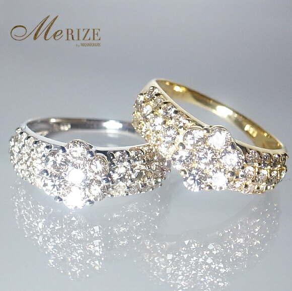 指輪 天然 ダイヤモンド 1.0ct パヴェ SIクラス Renne ルネ【K18 YG】 r-174（KRP）P61-1411