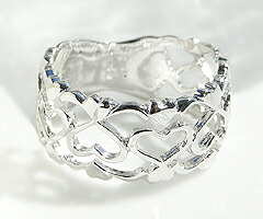 指輪 小指 シンプル 太め 透かし オープン ハート【K18WG】r-128（KRP）G76-1412