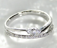 指輪 天然 ダイヤモンド 0.20ct 重ね付け風 エタニティ SIクラス【pt950】r-102（KRP）M66-1410