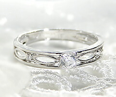 指輪 天然 ダイヤモンド 0.17ct 透かし フェミニン SIクラス【pt950】r-108（KRP）M35-1410