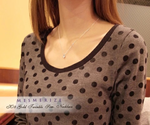 ネックレス 天然 ダイヤ 一粒 シンプル twinkle sim SIクラス【K18WG】n-02（KRP）M17-1411