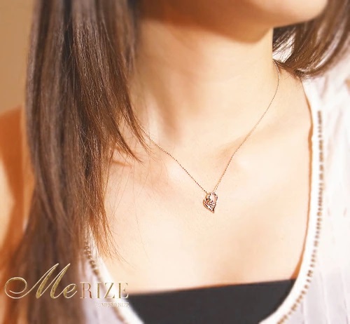 ネックレス 天然 ダイヤモンド 0.30ct オープン ハート 大粒 SIクラス【K18WG】n-101（KRP）M57-1412