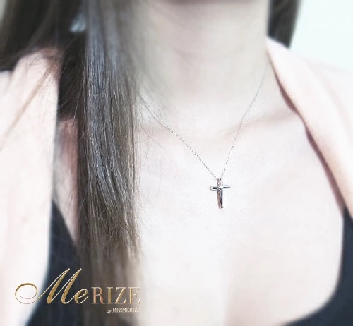 ネックレス クロス ハート 十字架【K10WG】n-105（KRP）J7-1411