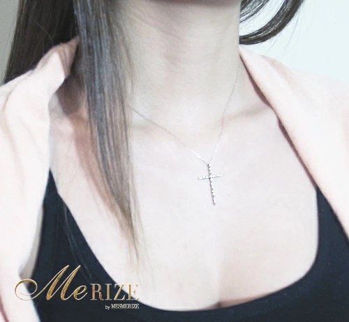 ネックレス クロス ハート 十字架【K18WG】n-106（KRP）G53-1410