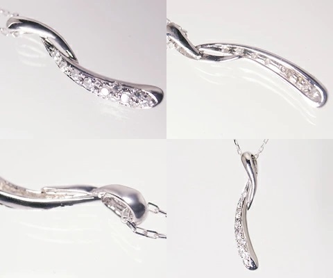 ネックレス 天然 ダイヤモンド 0.11ct SIクラス ウェーブ Isabelle イザベル 【pt900】n-109（KRP）G43-1410