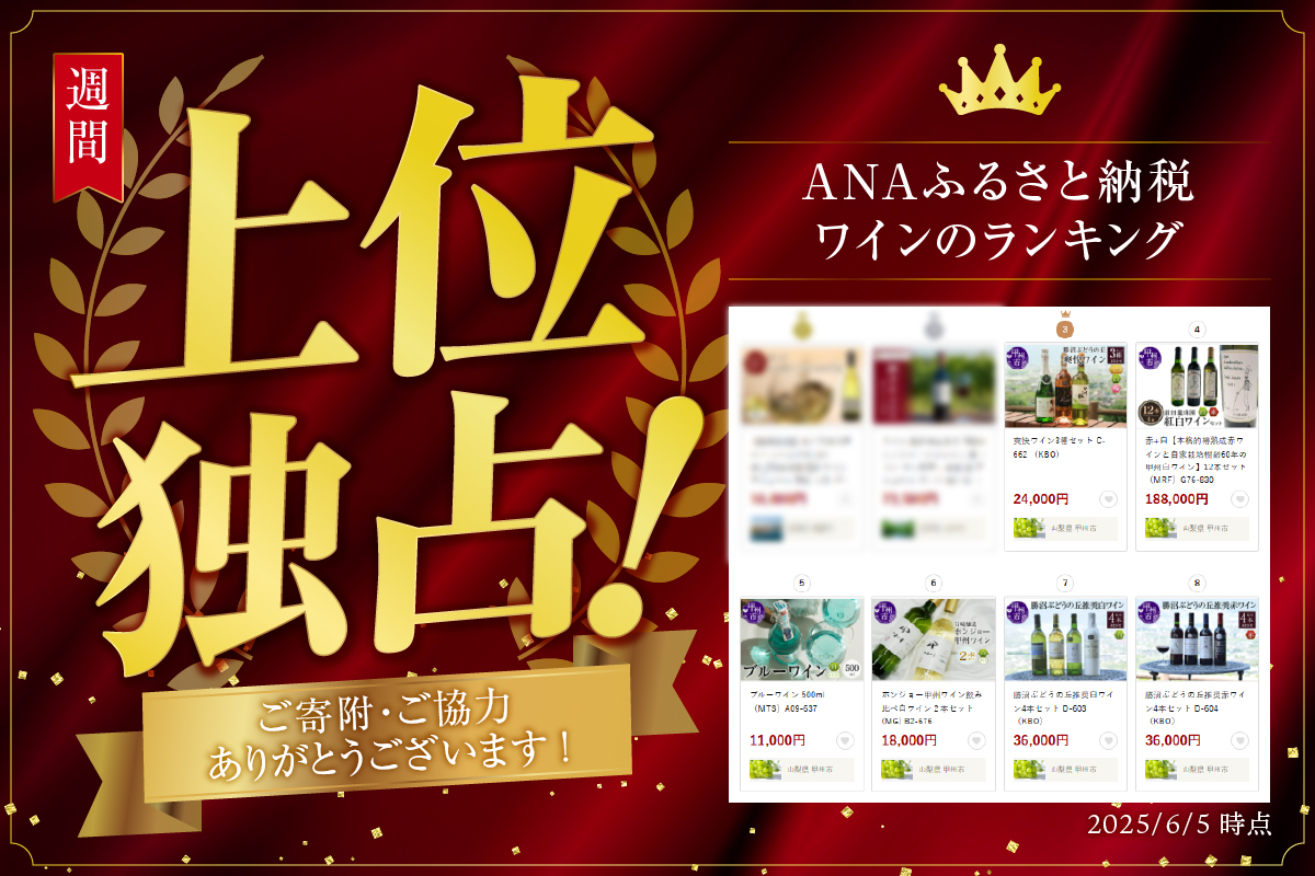 赤+白【本格的樽熟成赤ワインと自家栽培樹齢60年の甲州白ワイン】12本セット（MRF）G76-830