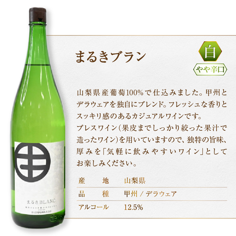 まるき葡萄酒一升瓶ワイン赤白2本セット（MG）C-682