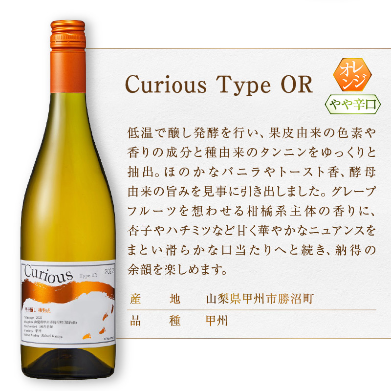 蒼龍葡萄酒Curious甲州[オレンジ＆シュールリー]2本セット（MG）B2-679