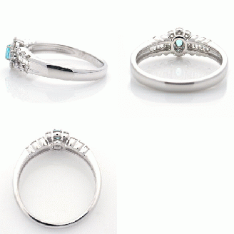 指輪 天然 ブルー パライバトルマリン ダイヤモンド 0.45ct パヴェ SIクラス Blancheブランシュ【pt950】r-243（KRP）Q93-1410