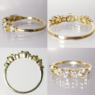 指輪 天然 ダイヤモンド 1.0ct ハーフ エタニティー SIクラス Germaineジェルメーヌ【K18YG】r-167（KRP）Q24-1410