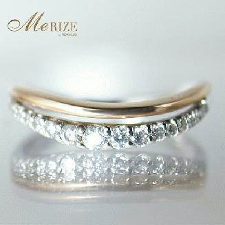 指輪 天然 ダイヤモンド 0.18ct Agn_sアニェス【pt950/K18PG】SIクラス r-132（KRP）M33-1410