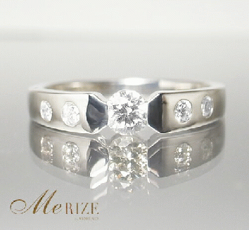 指輪 天然 ダイヤモンド 0.30ct SIクラス Florianeフロリアーヌ【pt950】r-139（KRP）N33-1411