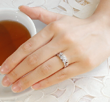 指輪 天然 ダイヤモンド 0.12ct ハート パヴェ SIクラス【pt950】r-150（KRP）N19-1410