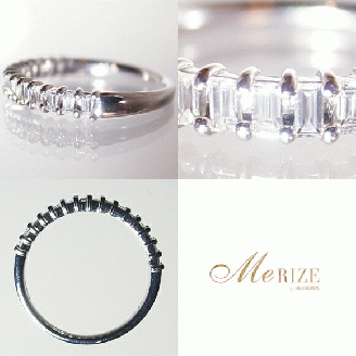 指輪 天然 ダイヤモンド 0.3ct ハーフ エタニティ SIクラス C_cileセシル【K18WG】r-164（KRP）M94-1413