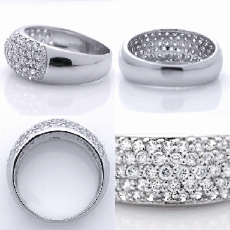 指輪 天然 ダイヤモンド 1.0ct パヴェ SIクラス Elisabeth【pt950】r-252（KRP）P87-1411