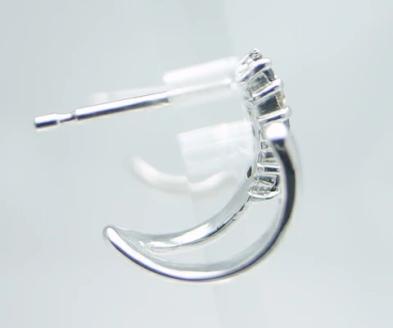 ピアス 天然 ダイヤモンド ブラック ダイヤモンド 0.14ct ペア フープ SIクラス【K18WG】P-06（KRP）G66-1412