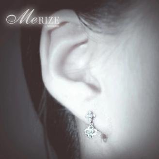 ピアス 天然 ベビー パール ペア ミル打ち フラワー スタッド ダブルロックキャッチ【K10WG】 P-129 （KRP）D2-1410