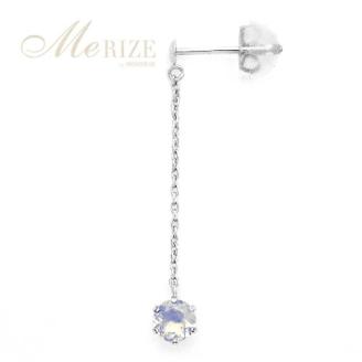 ピアス 天然 ロイヤルブルームーン 4.0mm ペア スタッド チェーン ブラタイプ ダブルロックキャッチ ブルー ホワイト【pt900】P-140（KRP）E6-1414