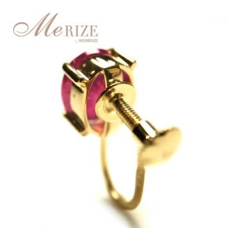 イヤリング 天然 ルビー 3.0ct ペア ゴールド オーバルカット【K18YG】P-134（KRP）G6-1411