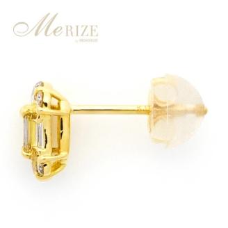 ピアス 天然 ダイヤモンド 0.4ct ペア パヴェ ゴールド スタッド バケットカット ダブルロックキャッチ 【K18YG】P-135（KRP）M3-1411