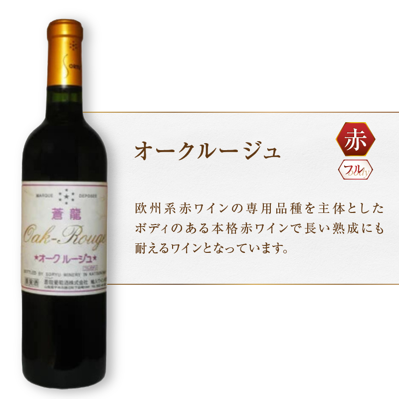 老舗ワイナリー蒼龍葡萄酒が贈る厳選ワイン6本セット（MG）D9-650